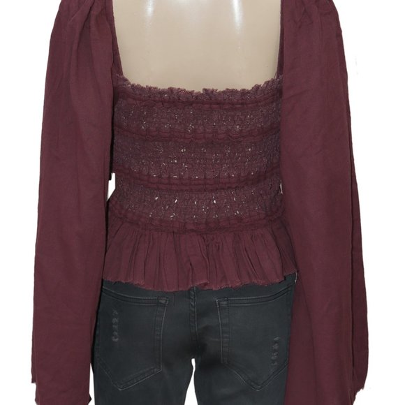Free People FP One Rory Top Plum Jam Square Neck New XS - Picture 5 of 7